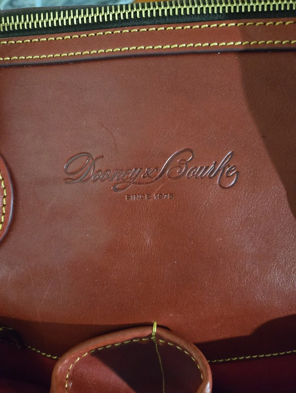 :Dooney & Bourke Florentine Leather Satchel Red Large 14" Dust Bag & Coin Pouch - Picture 6 of 12